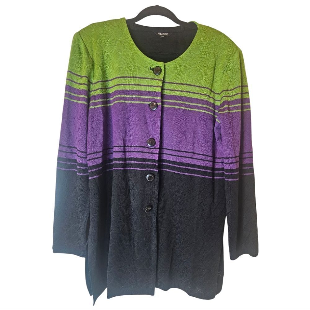 MISOOK‎ Jacket Black Green Purple - Size XL